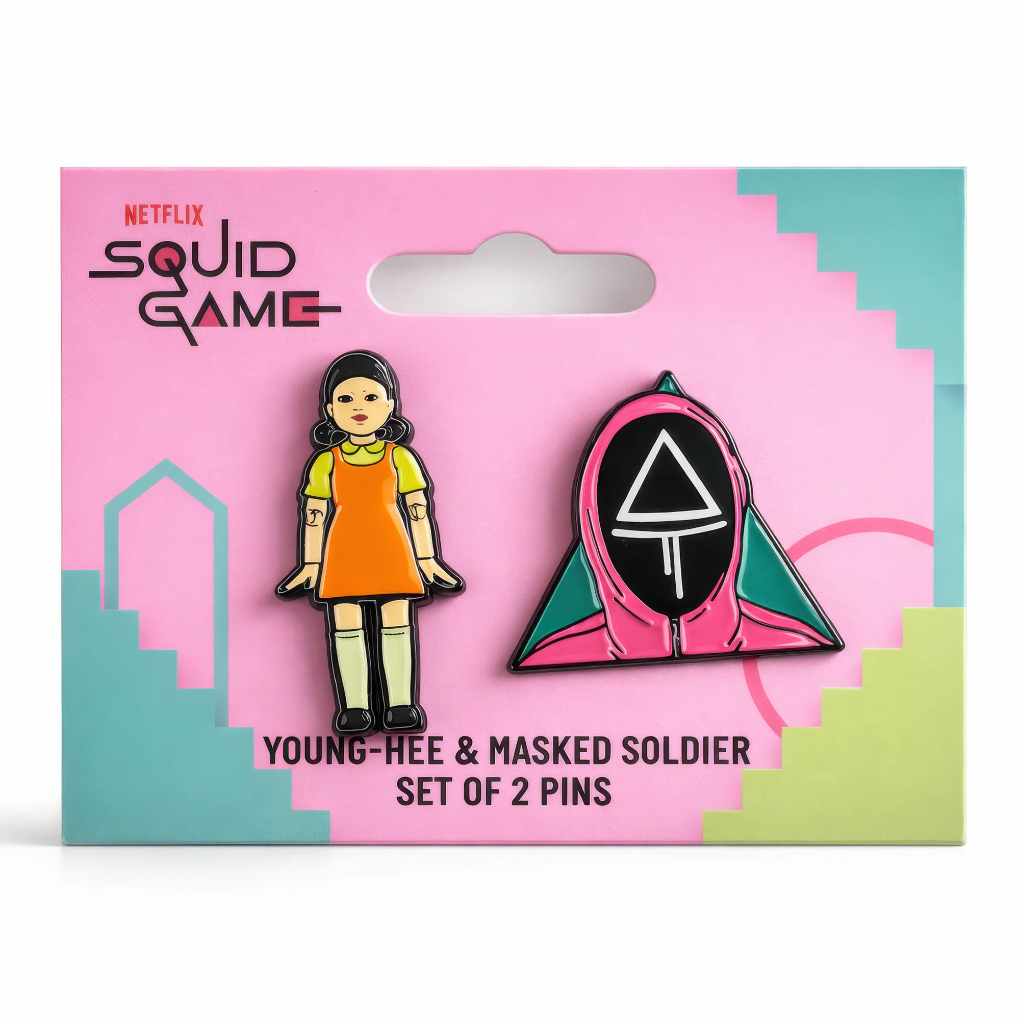 Doll and Guardian | 6 cm | Metal | Przypinka Filmowa | Squid Game thumbnail 2