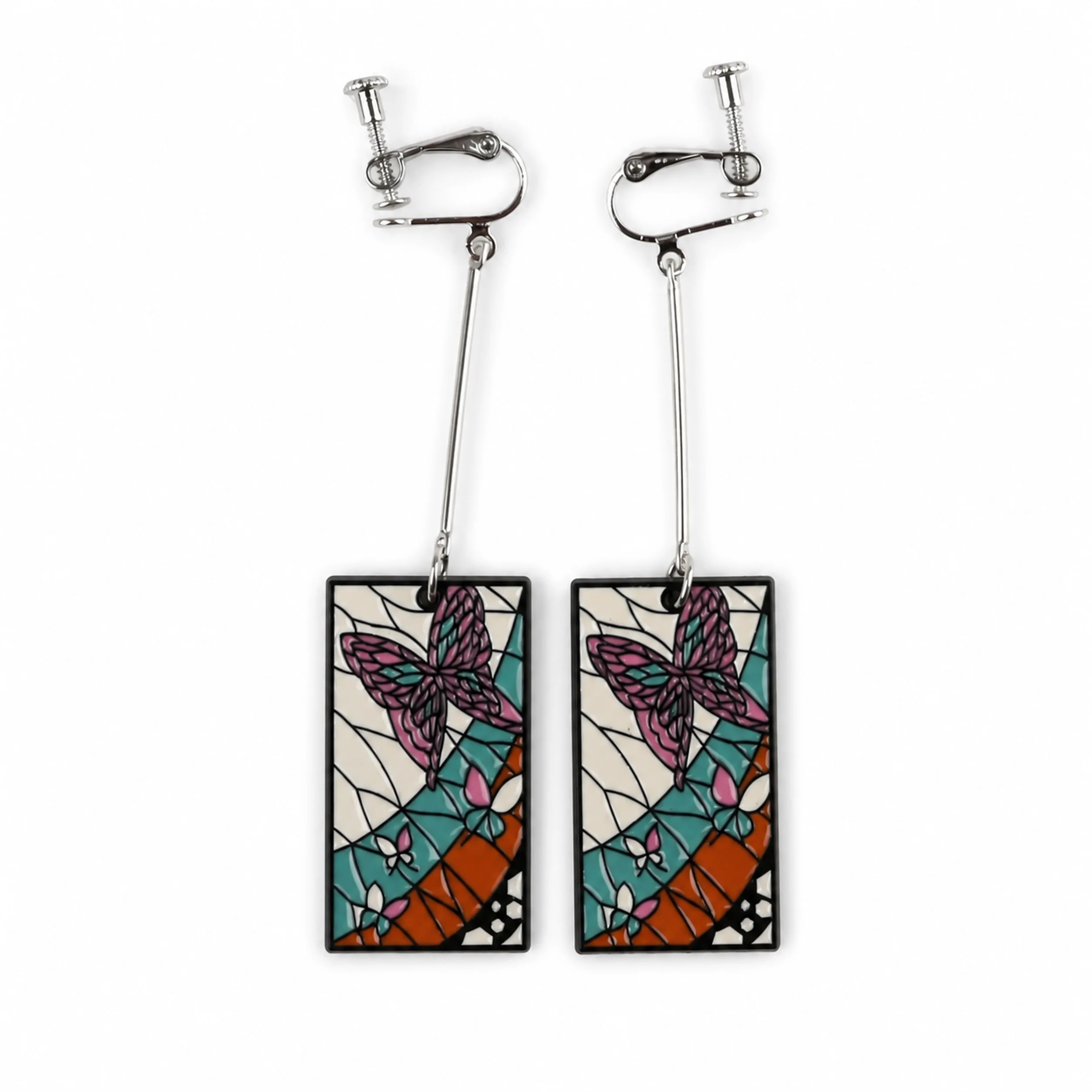 Shinobu Kocho | 8 cm | Metal Enamel | Anime Earrings | Demon Slayer thumbnail 3