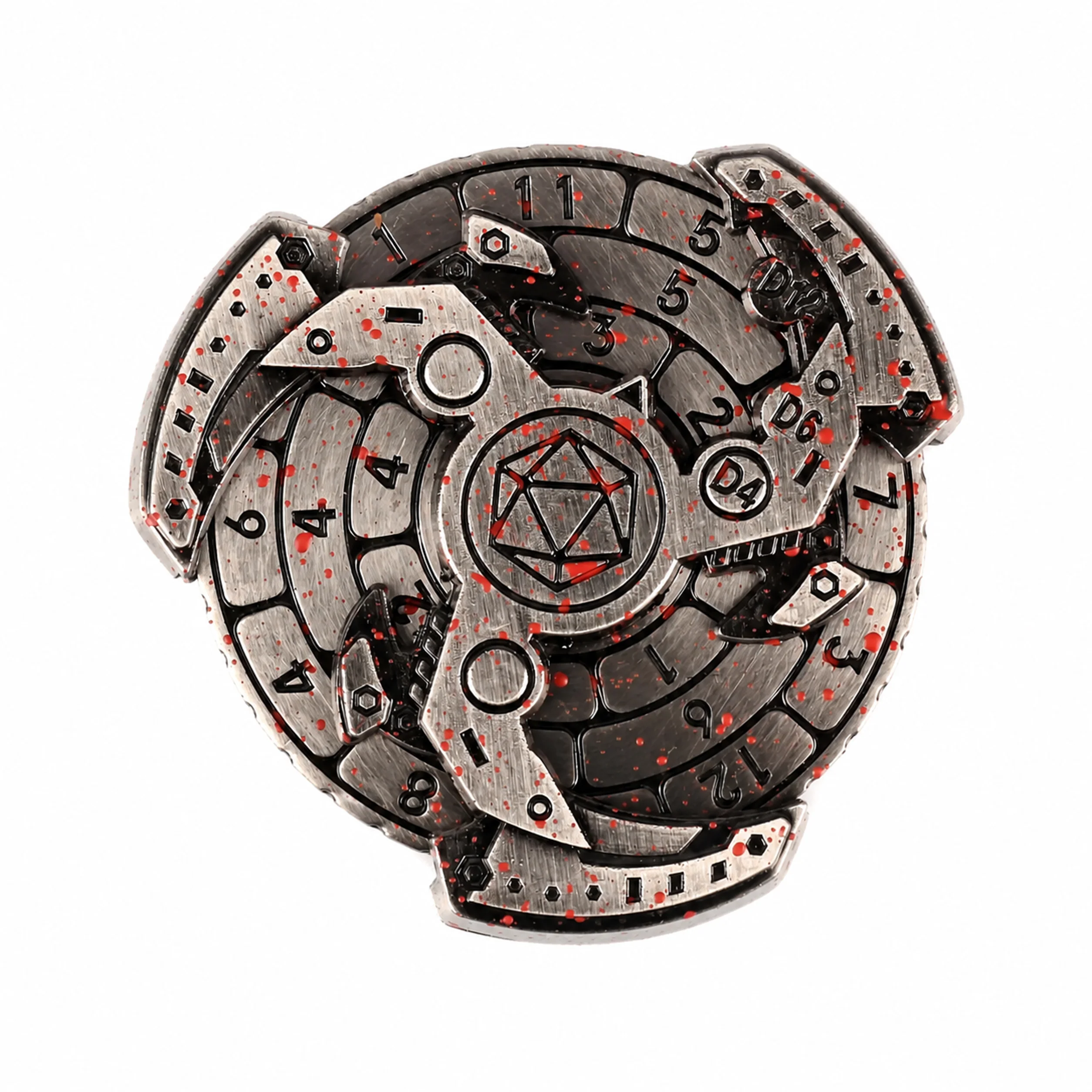 D20 Bloody | 6 cm | Metal | Wheel Dice | Cyberpunk 2077 thumbnail 3