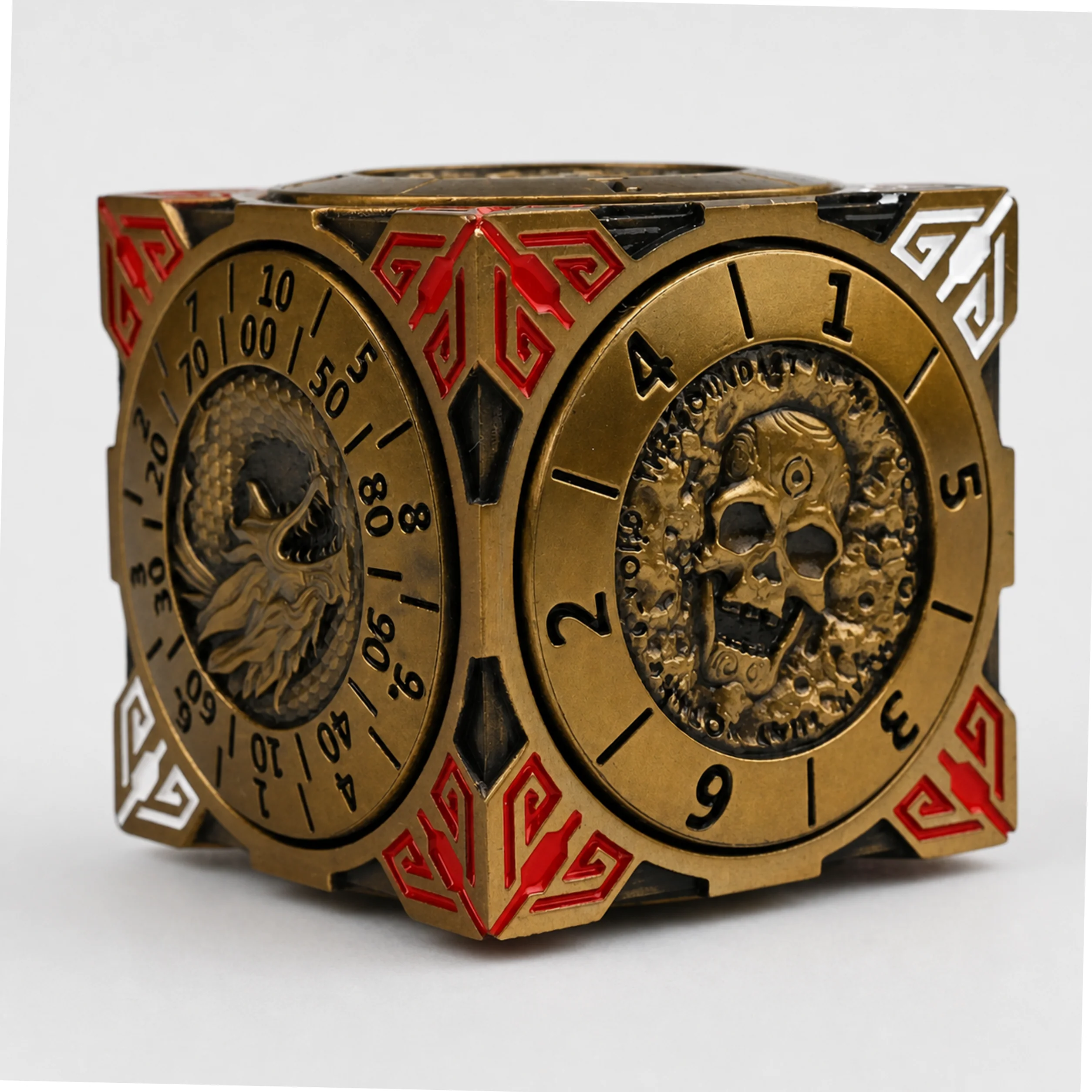Death Antique Gold | 8 cm | Metal | Wheel Dice | Dungeons and Dragons thumbnail 2