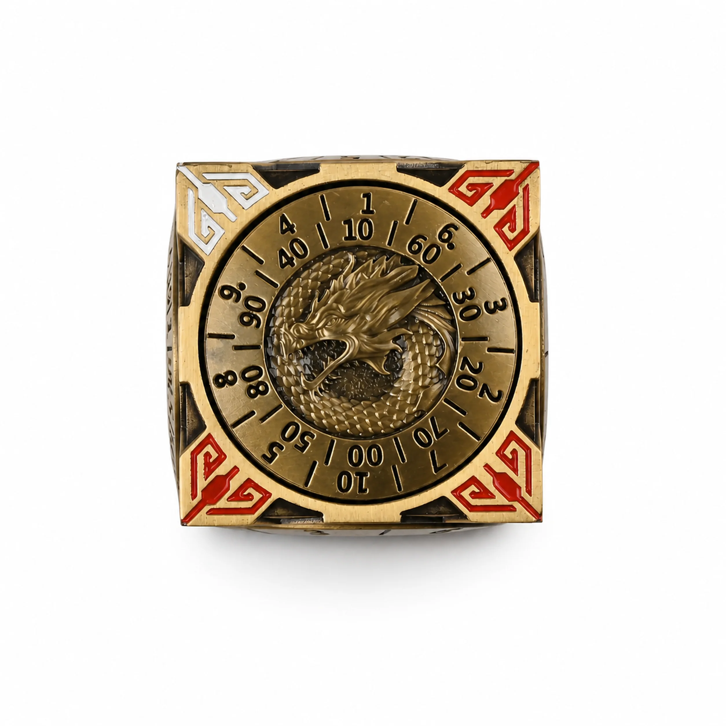Death Antique Gold | 8 cm | Metal | Wheel Dice | Dungeons and Dragons thumbnail 8
