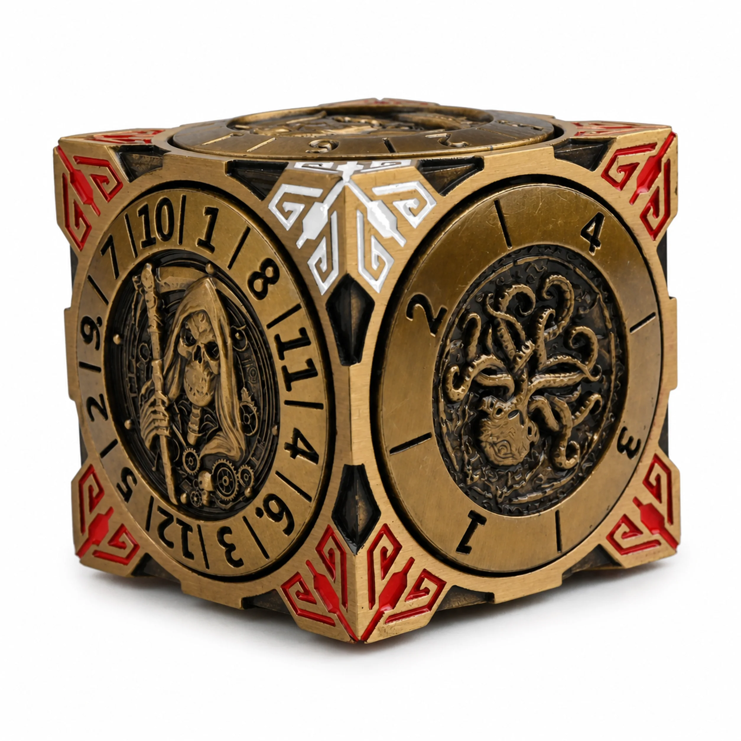 Death Antique Gold | 8 cm | Metal | Wheel Dice | Dungeons and Dragons thumbnail 6