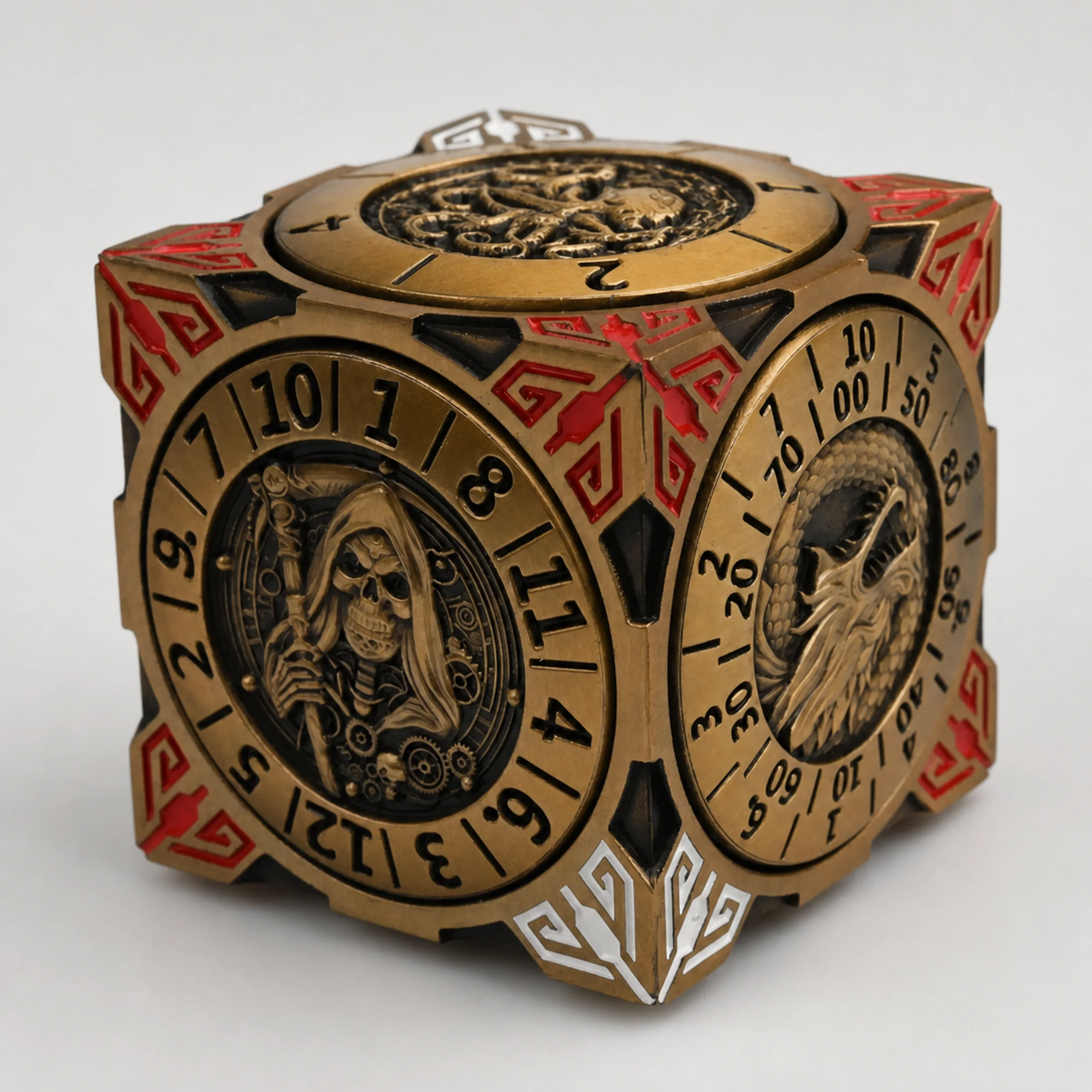 Death Antique Gold | 8 cm | Metal | Wheel Dice | Dungeons and Dragons thumbnail 3