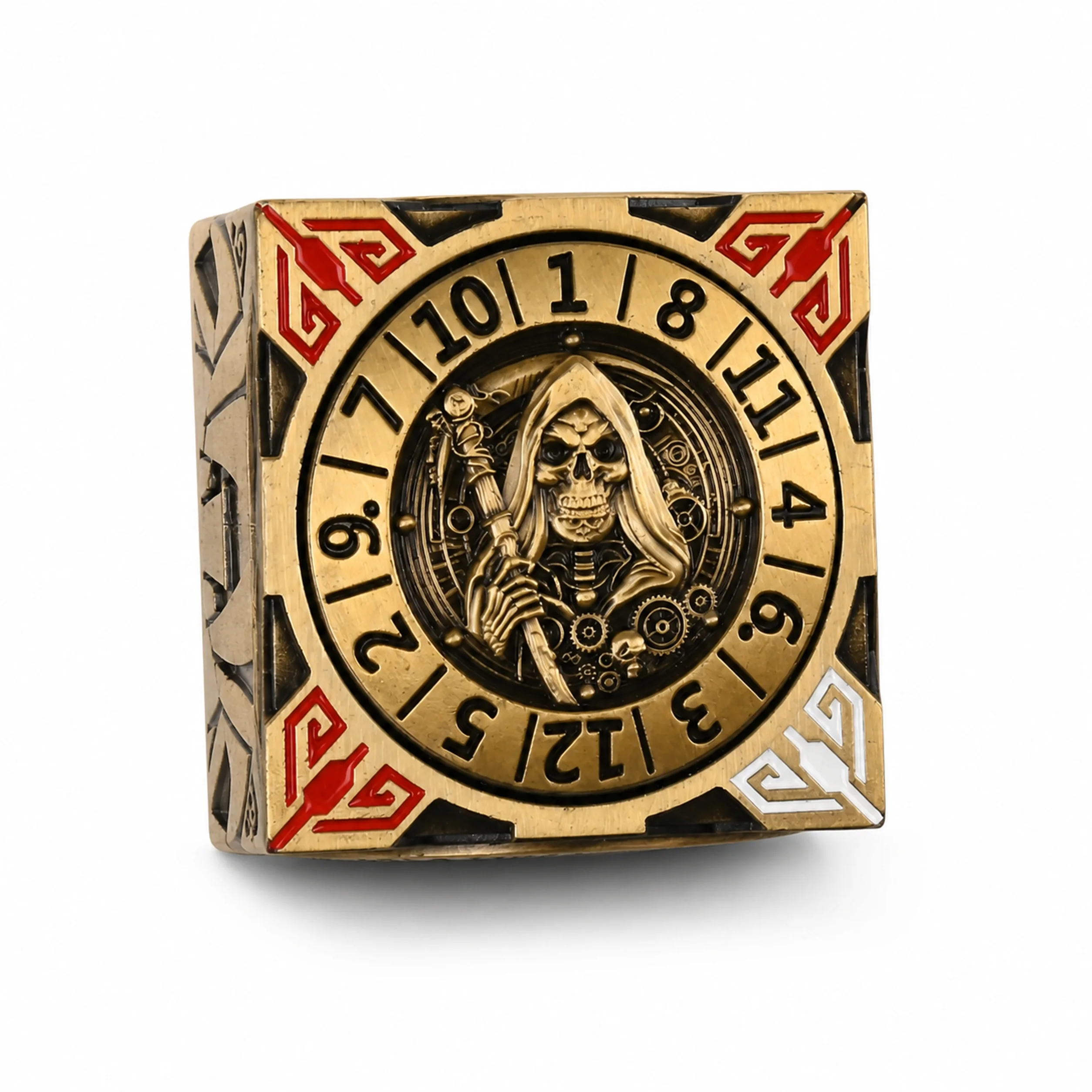 Death Antique Gold | 8 cm | Metal | Wheel Dice | Dungeons and Dragons thumbnail 9