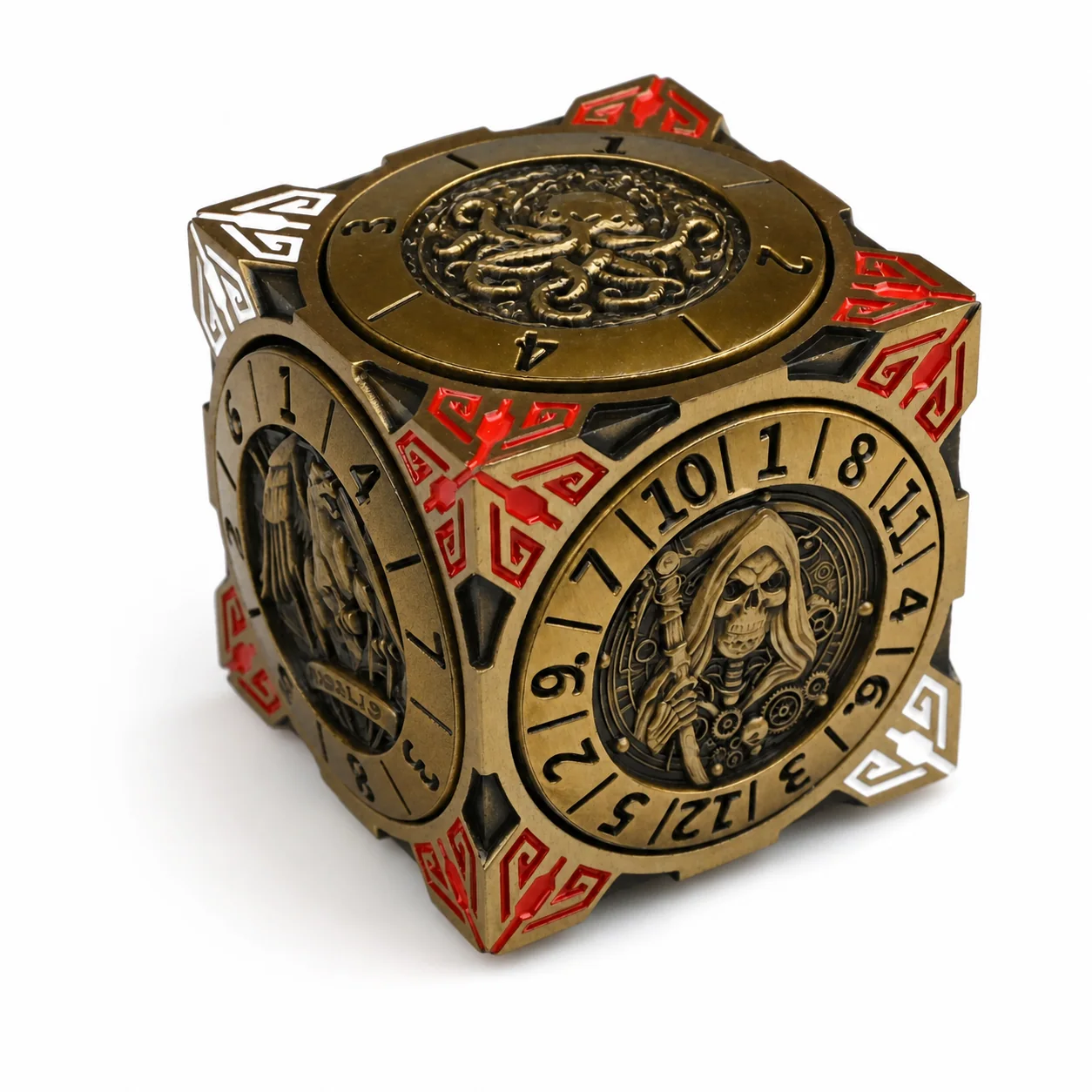 Death Antique Gold | 8 cm | Metal | Wheel Dice | Dungeons and Dragons thumbnail 5