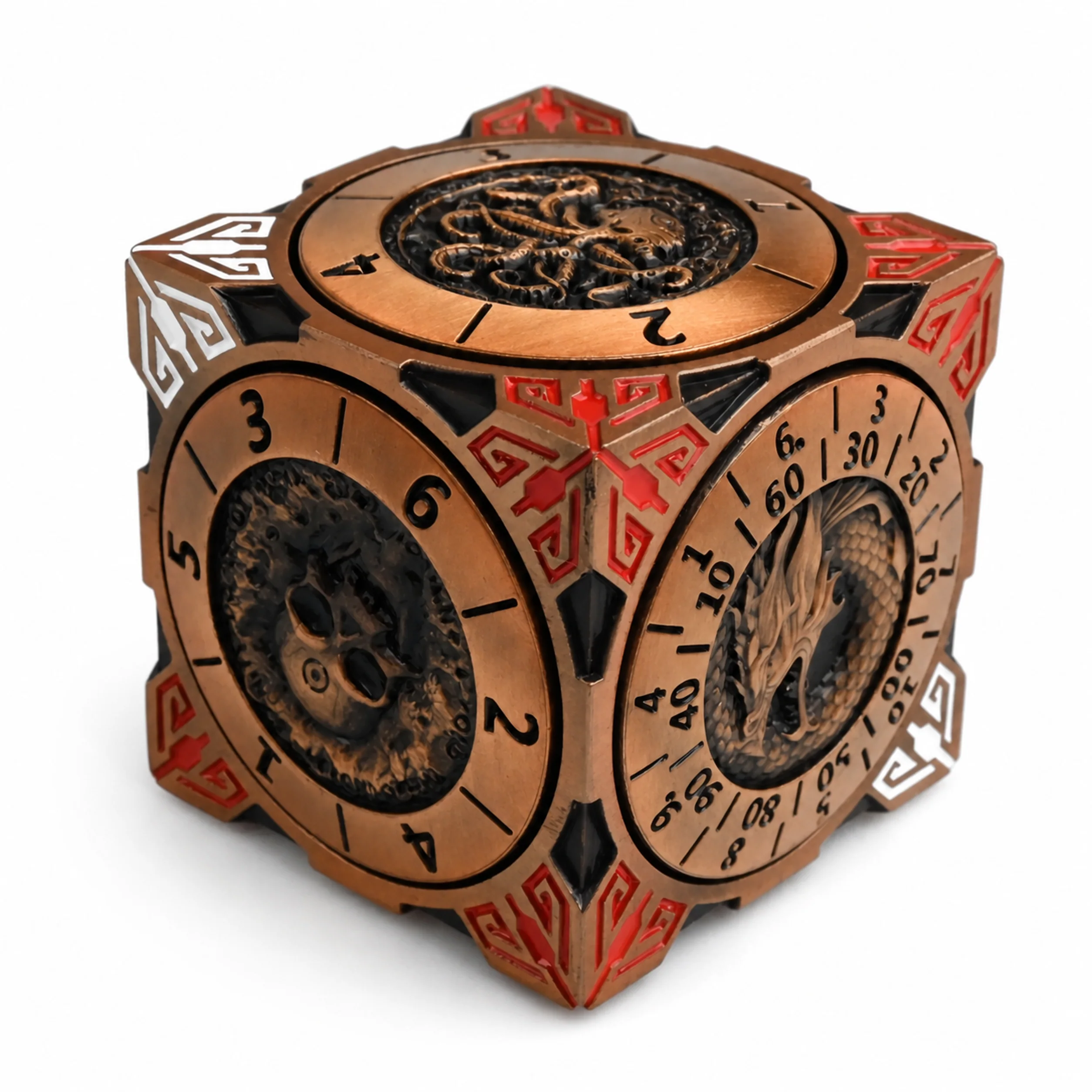 Death Dark Copper | 8 cm | Metal | Wheel Dice | Dungeons and Dragons thumbnail 2