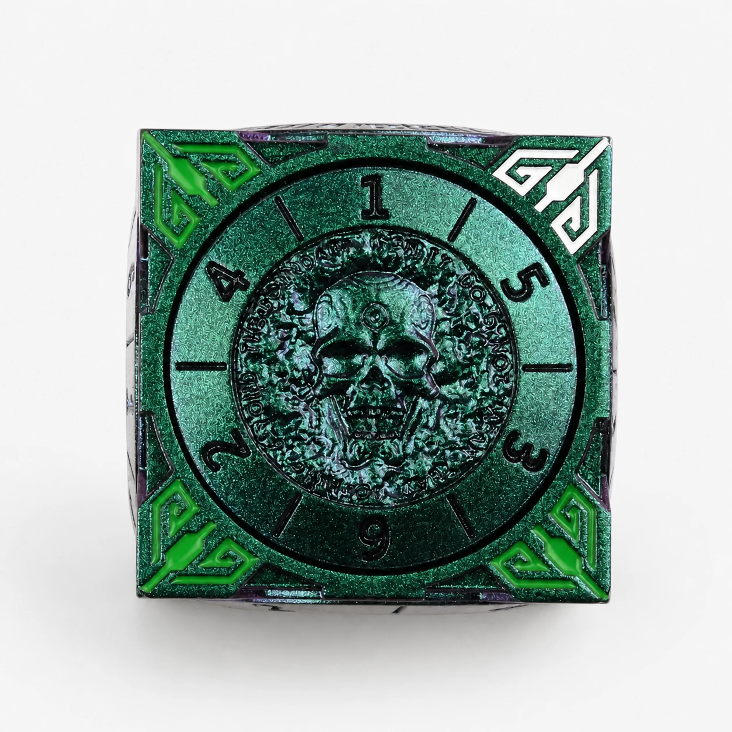 Death White Green Purple Polichrome | 8 cm | Metal | Wheel Dice | Dungeons and Dragons thumbnail 8