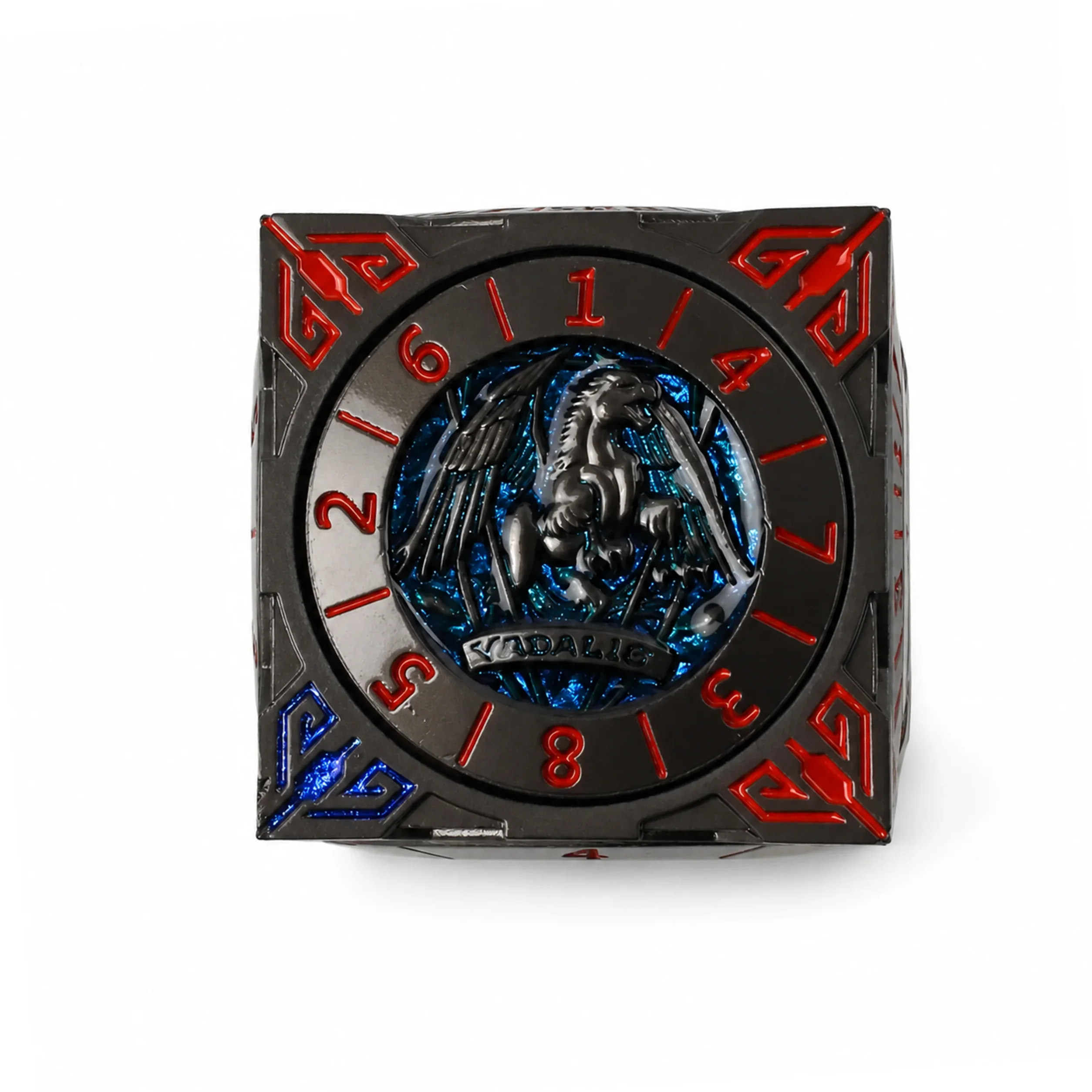 Death Red Blue Dark Grey Polichrome | 8 cm | Metal | Wheel Dice | Dungeons and Dragons thumbnail 8