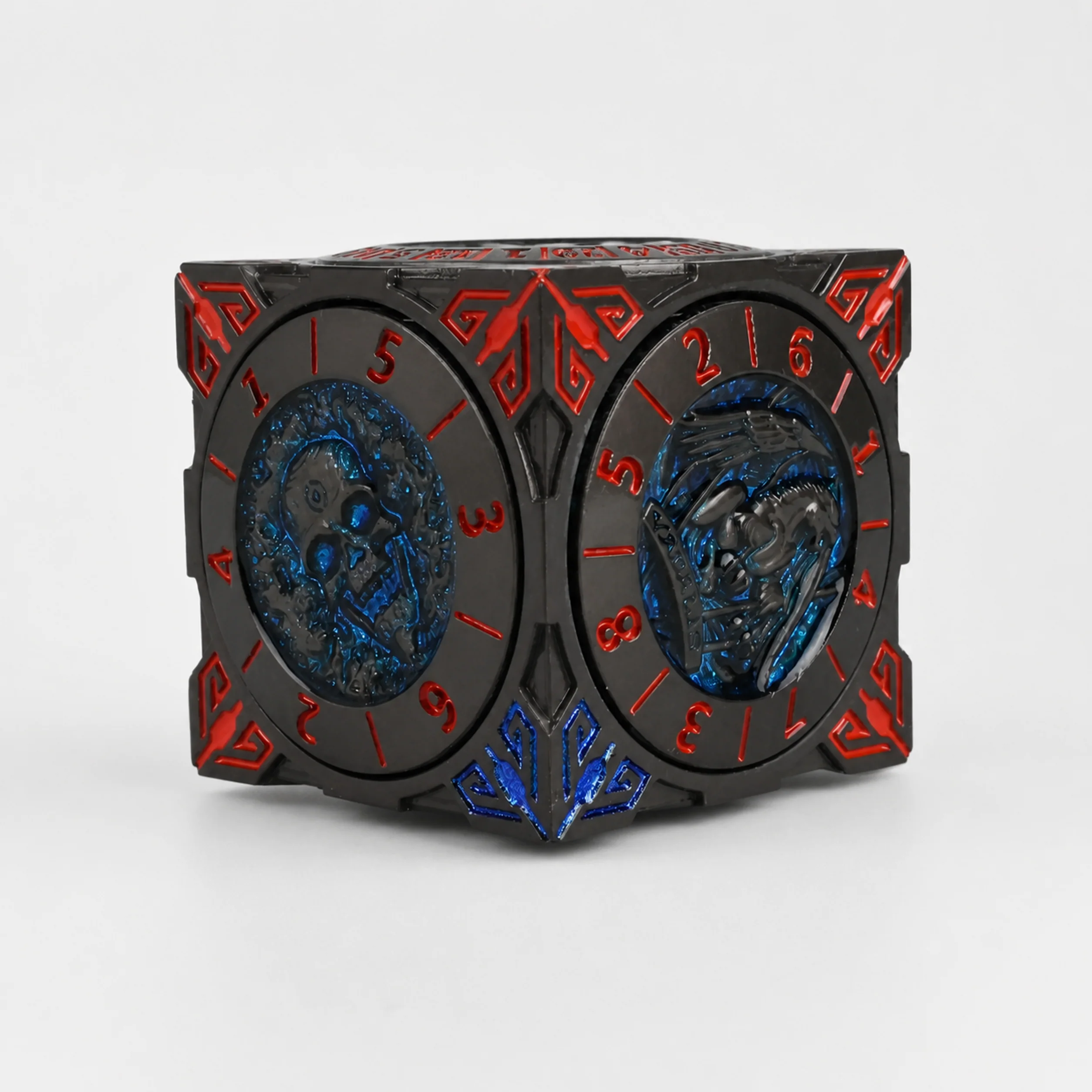 Death Red Blue Dark Grey Polichrome | 8 cm | Metal | Wheel Dice | Dungeons and Dragons thumbnail 2