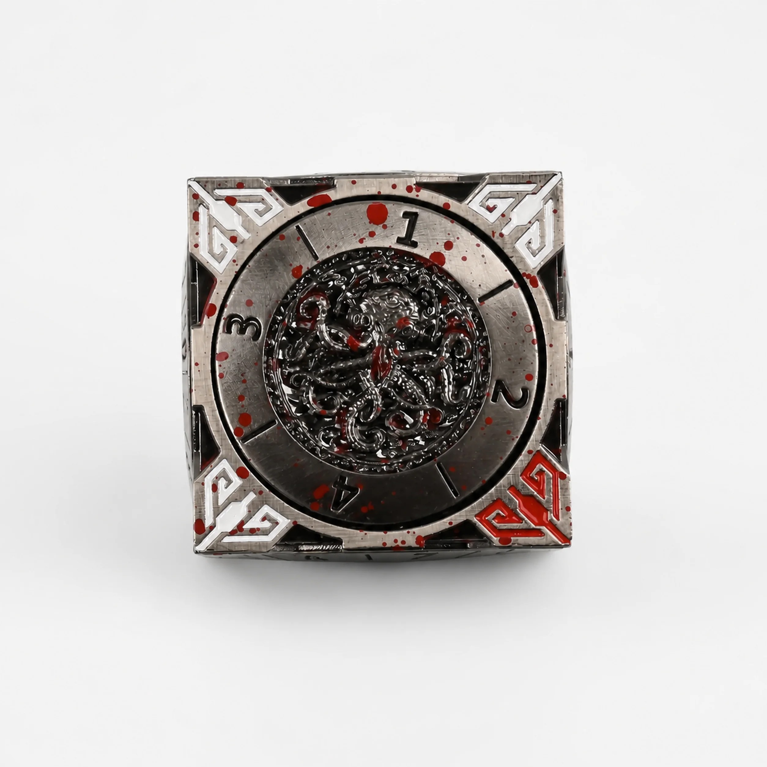 Death Red White Grey Polichrome | 8 cm | Metal | Wheel Dice | Dungeons and Dragons thumbnail 7