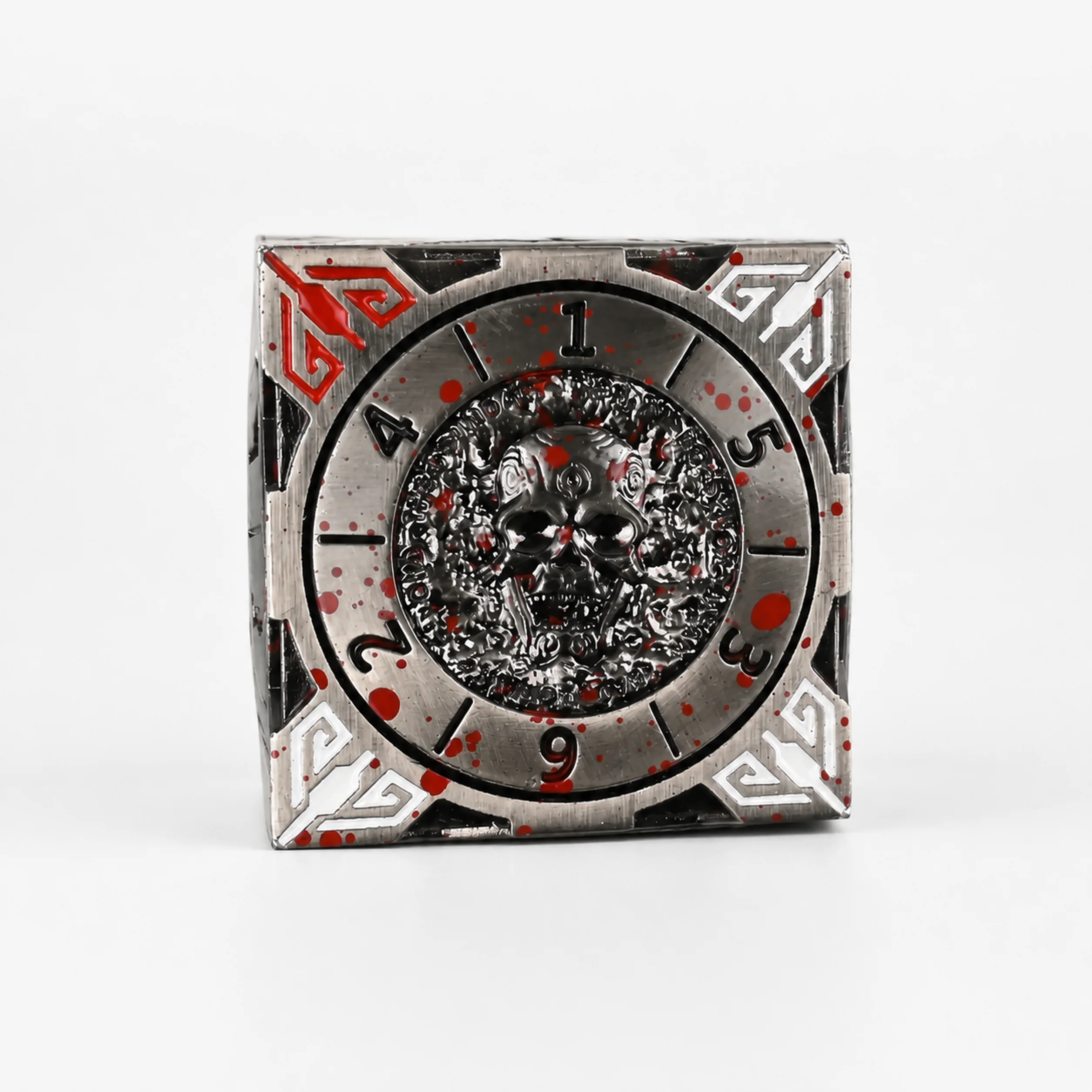 Death Red White Grey Polichrome | 8 cm | Metal | Wheel Dice | Dungeons and Dragons thumbnail 11
