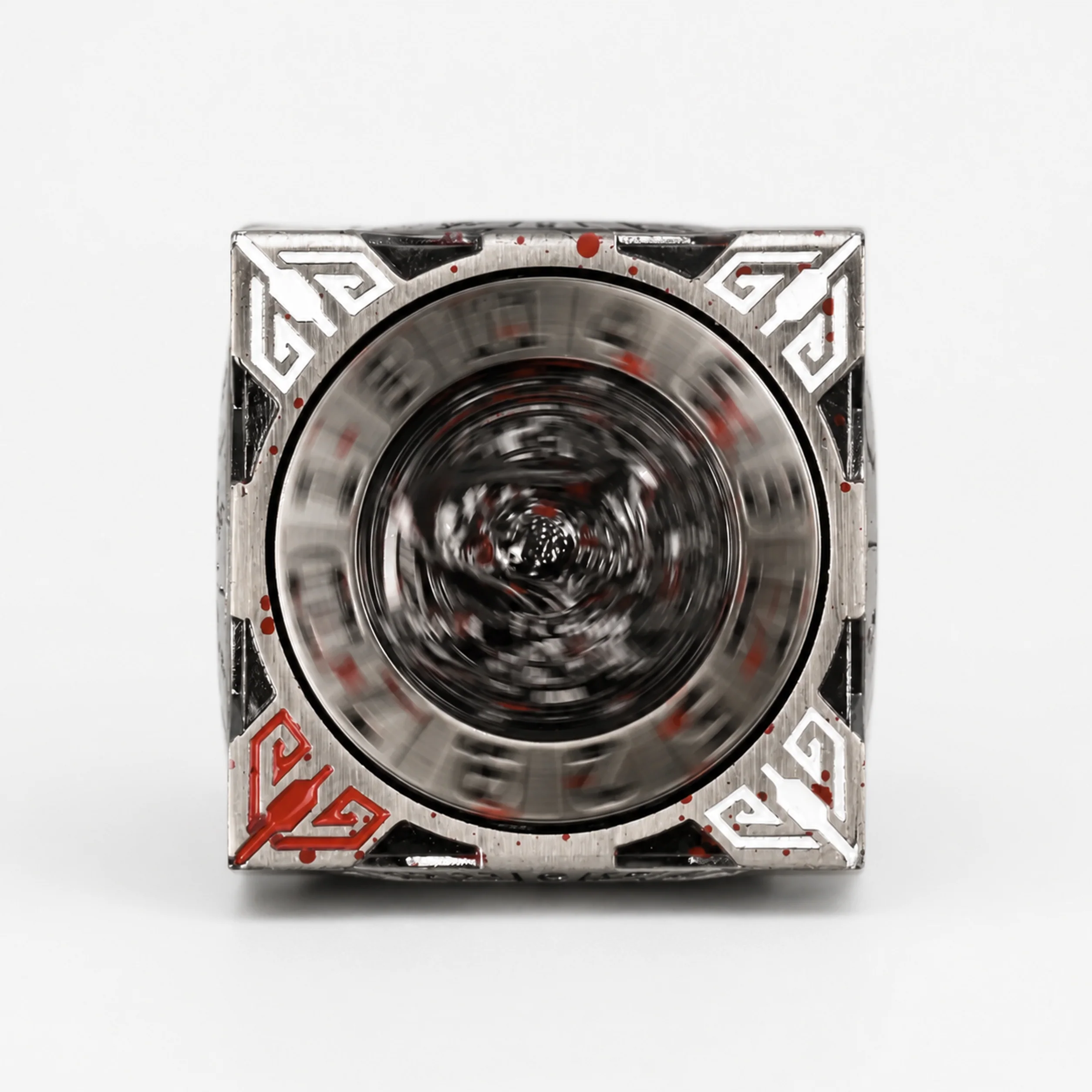 Death Red White Grey Polichrome | 8 cm | Metal | Wheel Dice | Dungeons and Dragons thumbnail 8