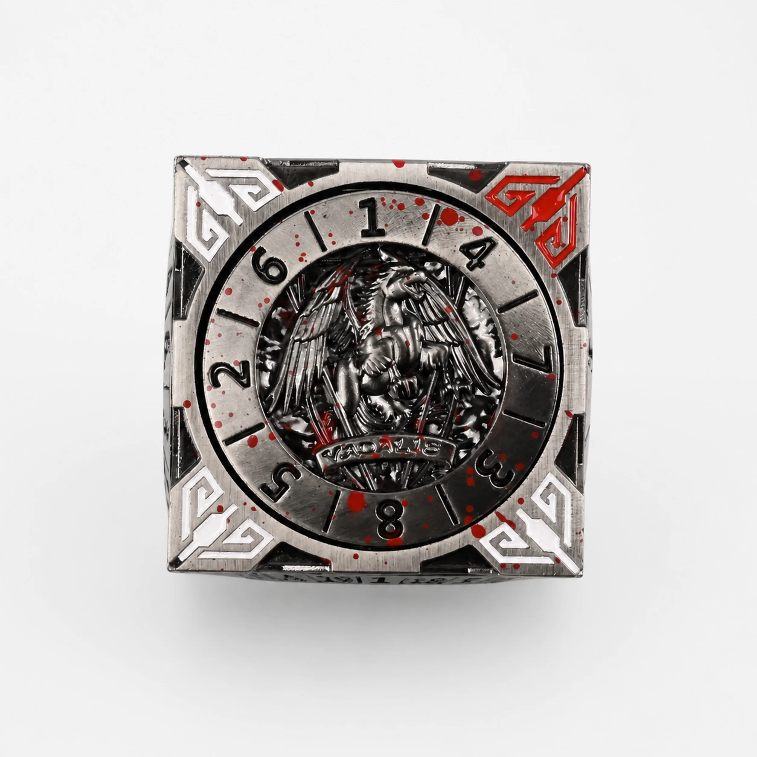 Death Red White Grey Polichrome | 8 cm | Metal | Wheel Dice | Dungeons and Dragons thumbnail 10