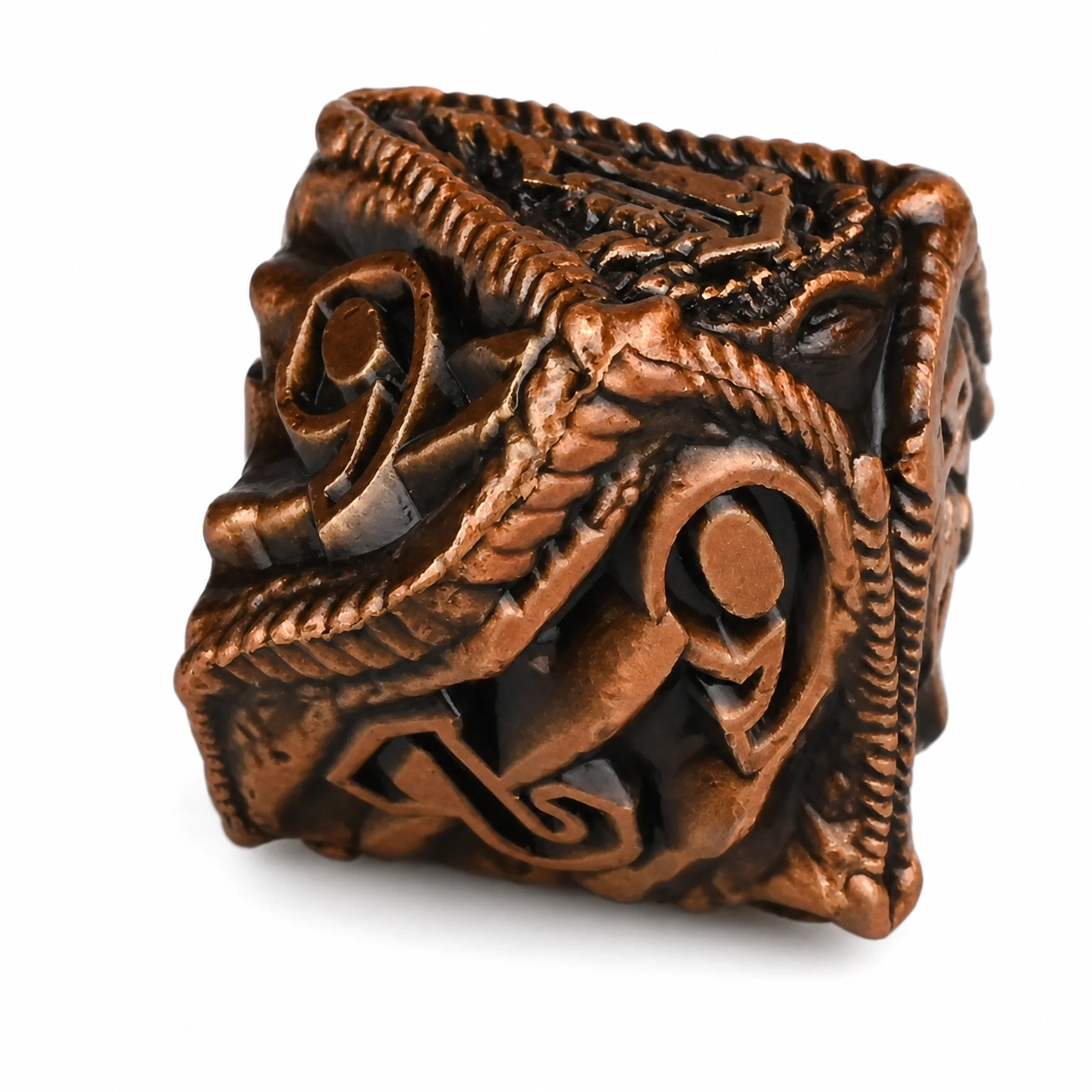 Antique Copper Set | 3 cm | Metal | Set Of 7 Dice | Necro Dragon thumbnail 9