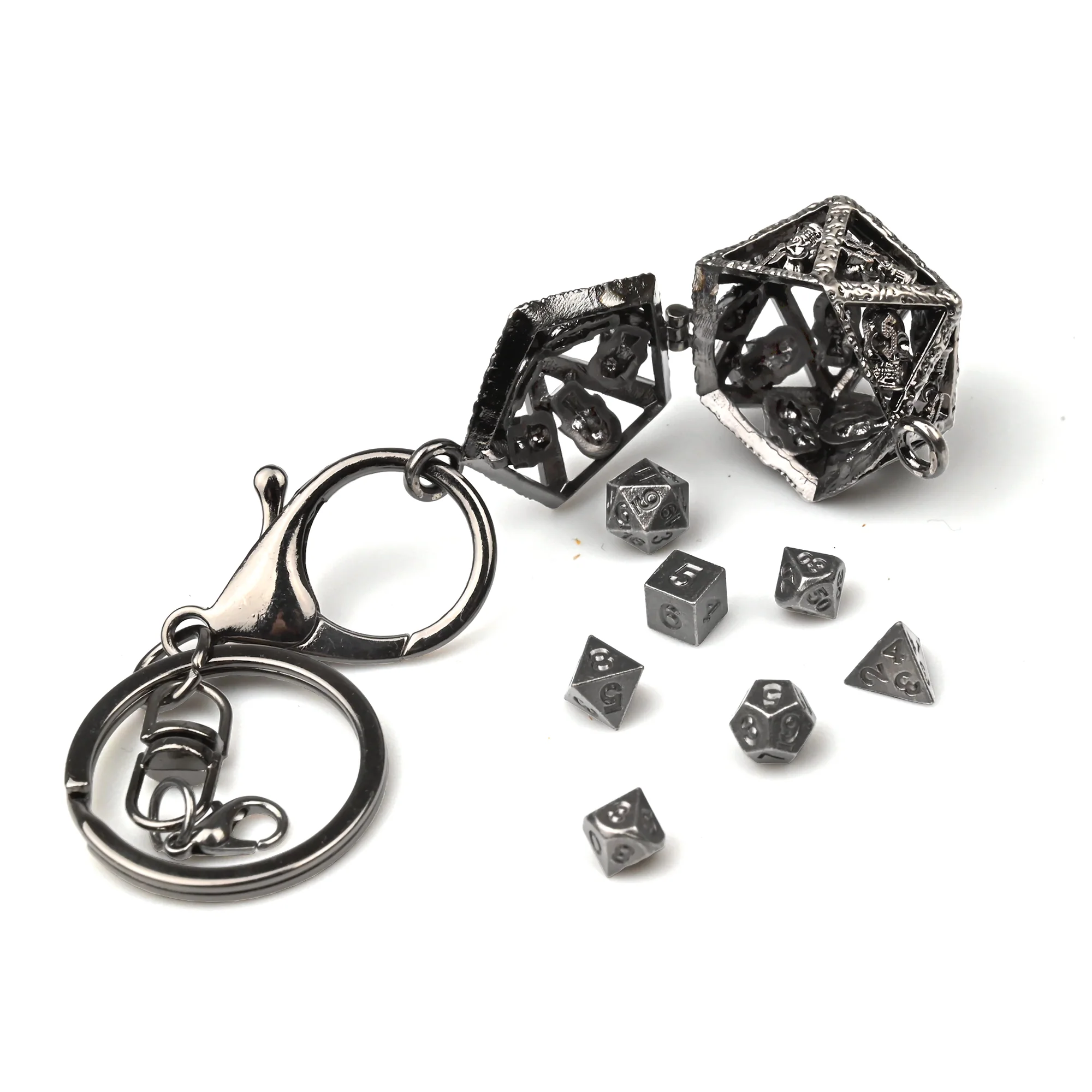 Dice Container | 4 cm | Metal | Keychain Mini Dice | Dungeons and Dragons thumbnail 2