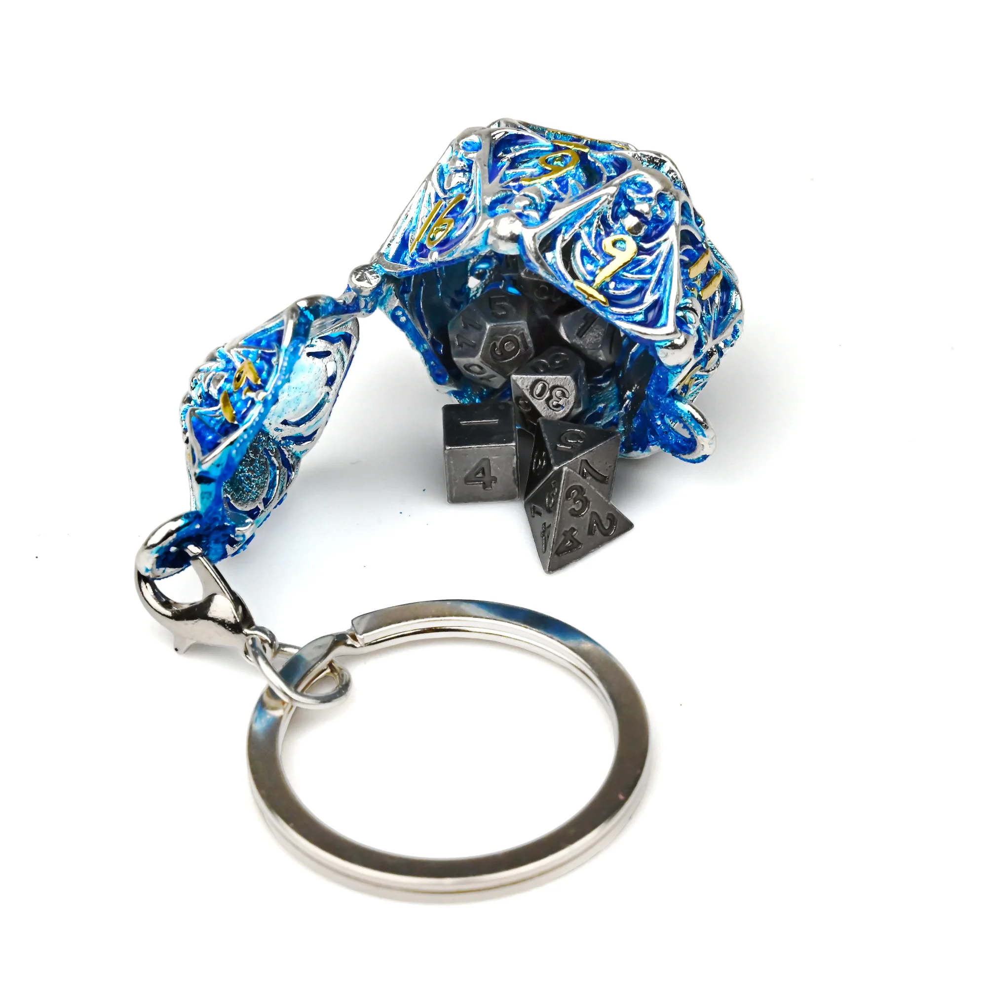 Dice Container | 4 cm | Metal | Keychain Mini Dice | Dungeons and Dragons thumbnail 2