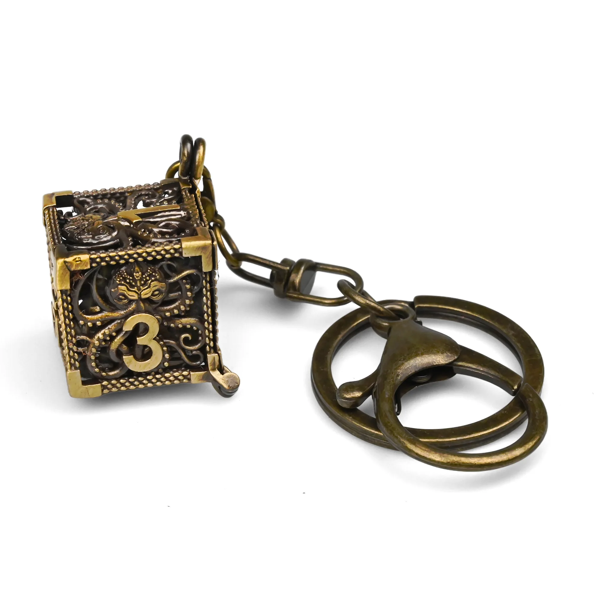 Container | 4 cm | Metal | Keychain Dice | Dungeons and Dragons image 1