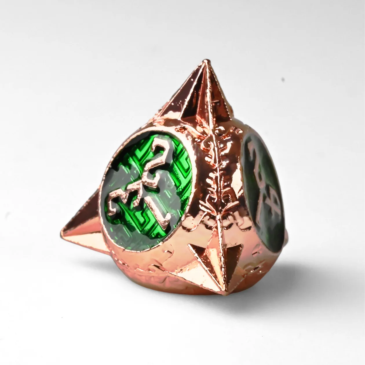 Glossy Copper Green Set | 3 cm | Metal | Set Of 7 Dice | Cyber Sea Mine thumbnail 2