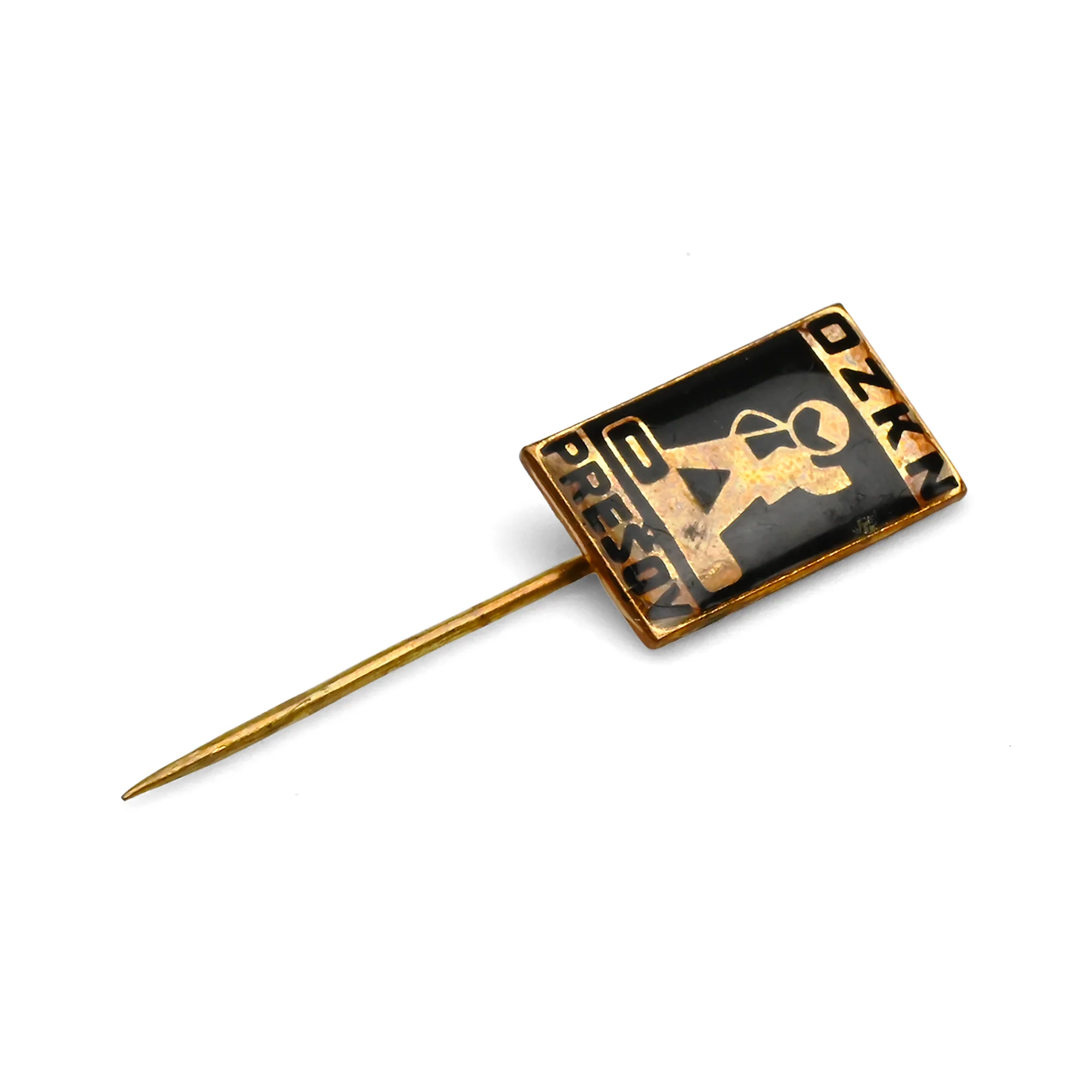 OZKN Prešov | 2 cm | Brass | Vintage Pin | Socrealism Industry image 1