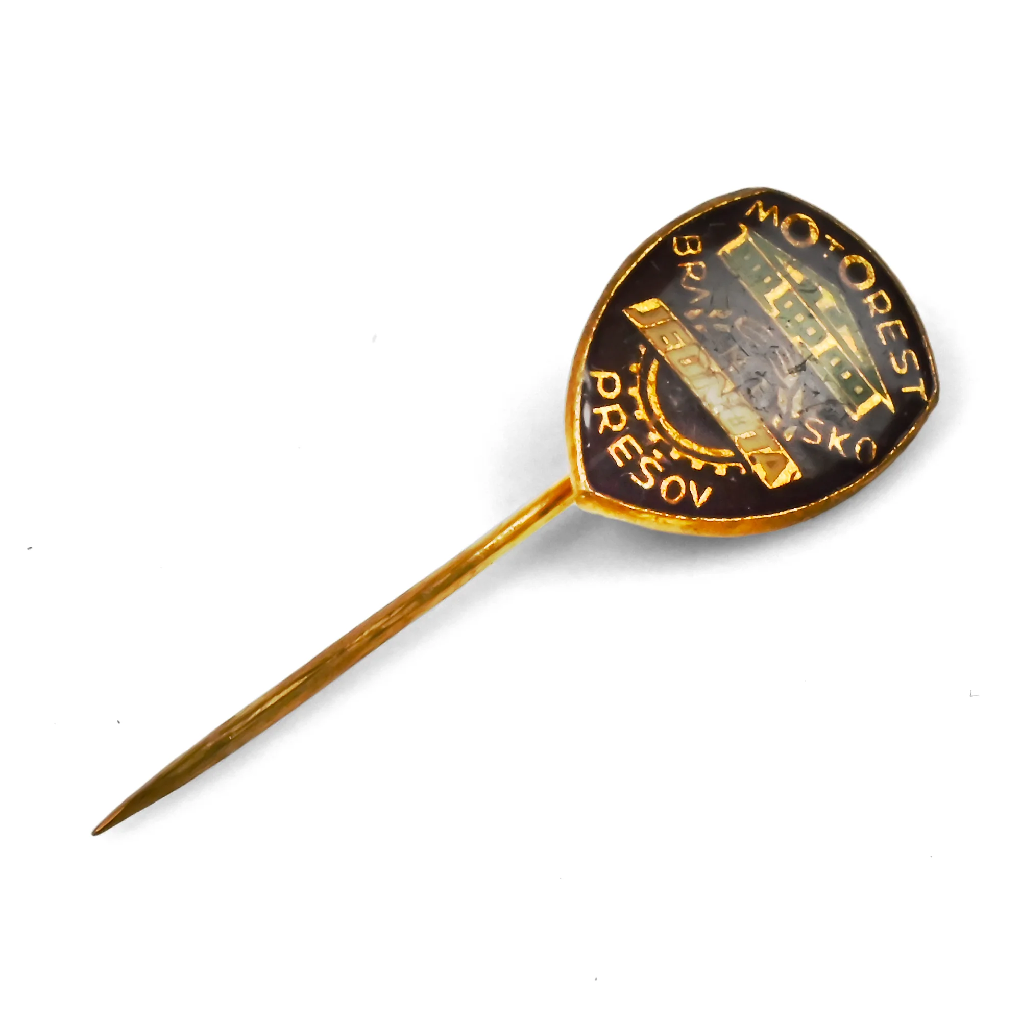 Motorest Presov | 1.2 cm | Metal | Vintage Pin | Socrealism Cold War image 1