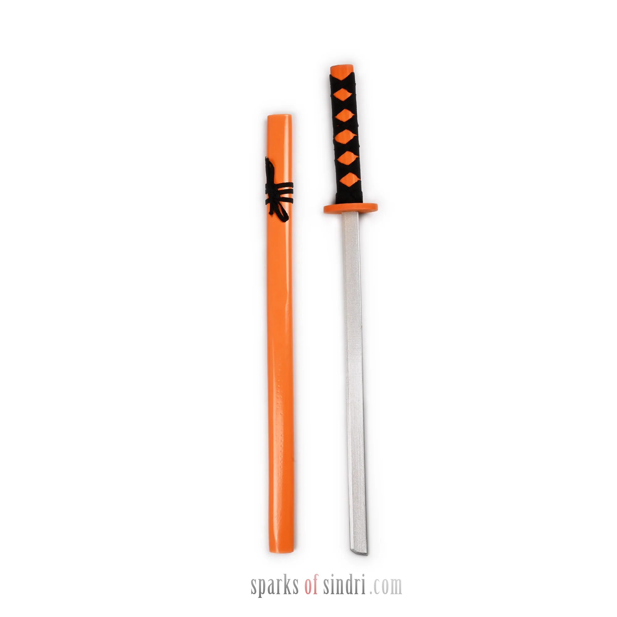Orange Samurai Sword Katana | 63 cm | Wood | Wooden Toy Katana | Samurai thumbnail 2
