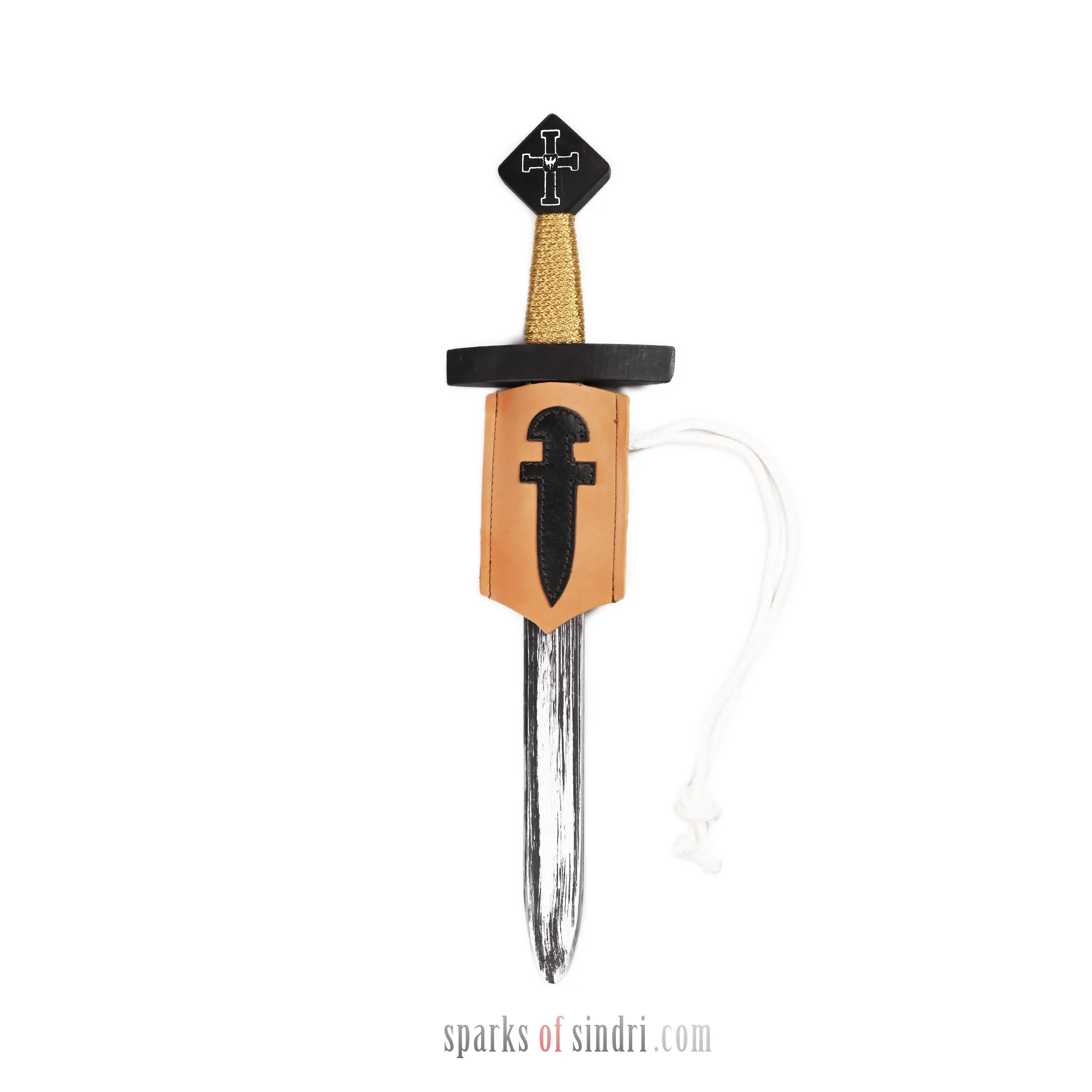 Black Sword with Pendant | 45 | Wood | Wooden Toy Sword | Middle Ages image 1