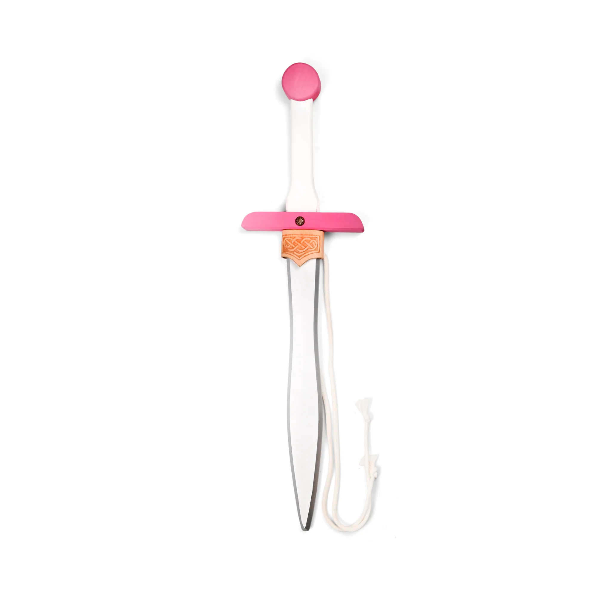 White Pink Sword and Pendant | 45 cm | Wood | Wooden Toy Sword | Knight thumbnail 2