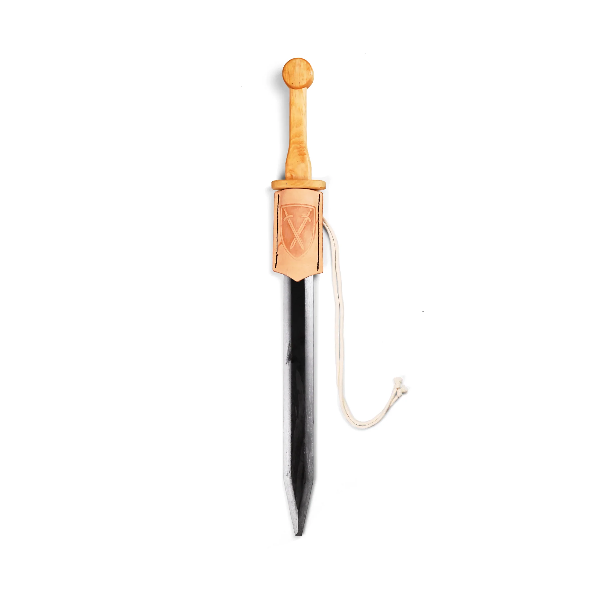 Gladius and Short Pendant | 65 cm | Wood Leather | Wooden Toy Sword | Gladiator thumbnail 2